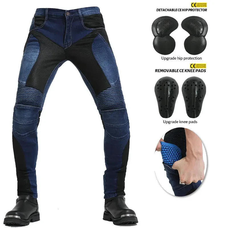 

Long Biker men's jeans motorcycle riding pants summer breathable jeans motorcycle pants fashion motorcycle riding jeans