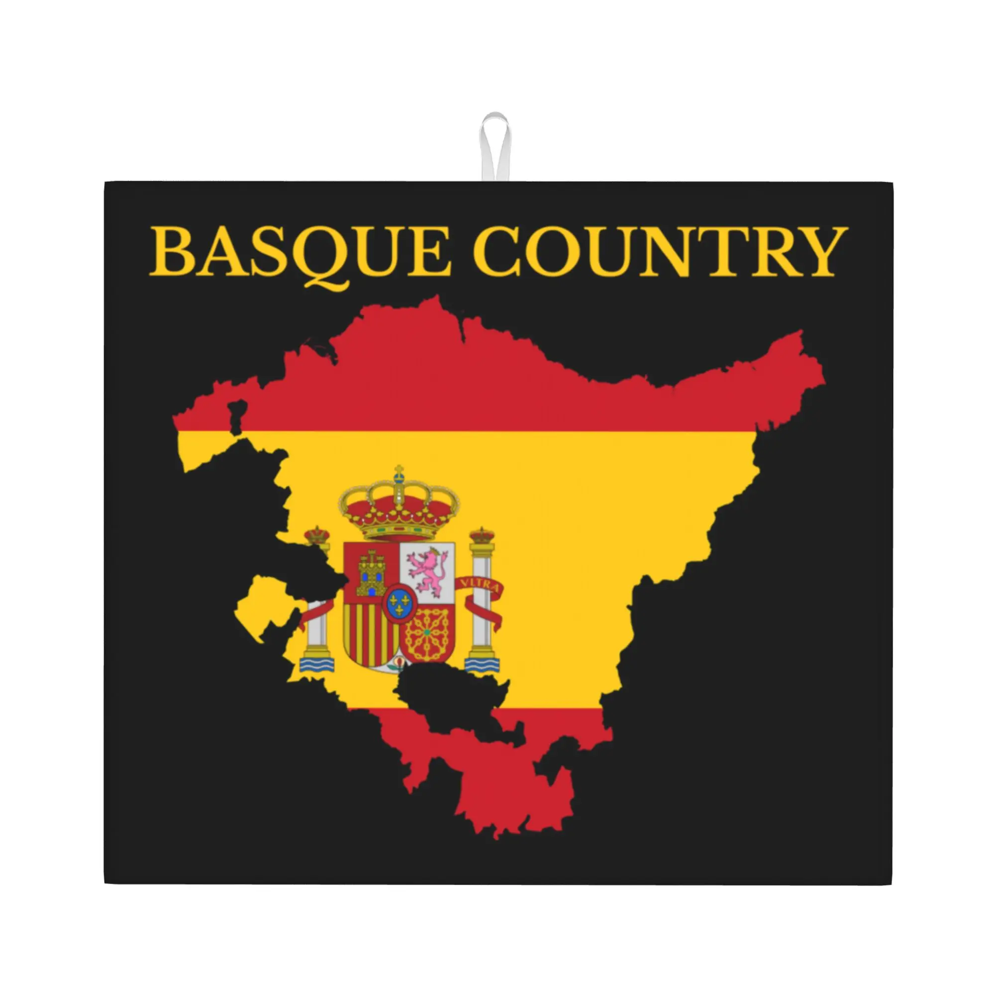Spain Map Basque Non‑Slip Waterproof Absorbent Barware Tableware Oil Proof Reusable  Bathroom Drying Mat For Kitchen