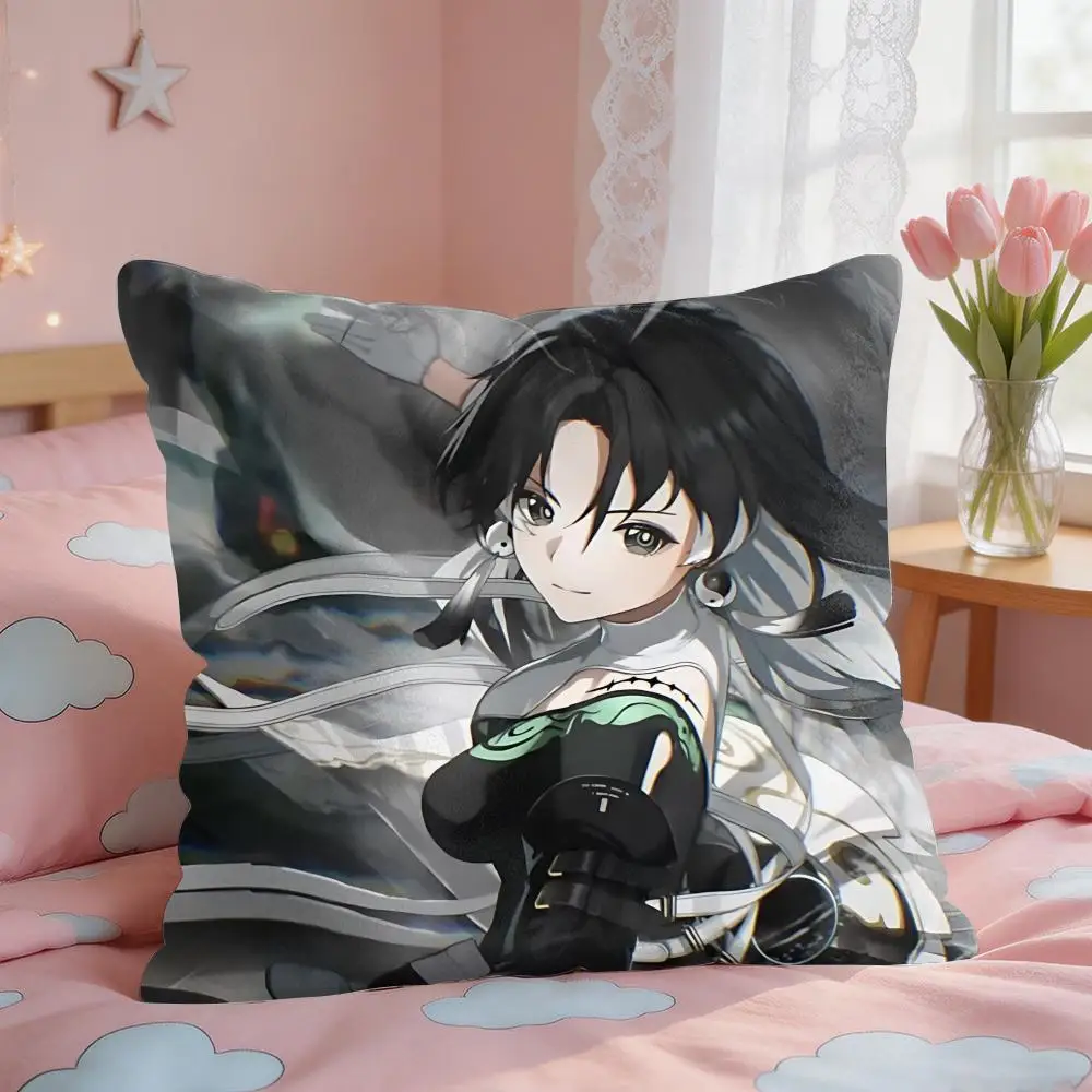 Wuthering Waves Jianxin Cushion Cover Square Short Plush Pillow Case Living Room Sofa Home Decor Funda 40X40