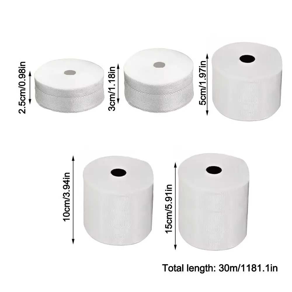 Nastro in tessuto in fibra di vetro E-Glass 25/30/50/100/150mm Resistenza alle alte temperature Rinforzo ad alta resistenza Tessuto semplice in vetro E