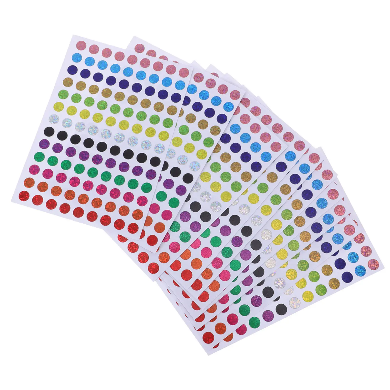 

100 Sheets Round Color Coding Labels Laser Shiny Circle Dot Stickers 13 Vibrant Colors Self-Adhesive for Office School Home
