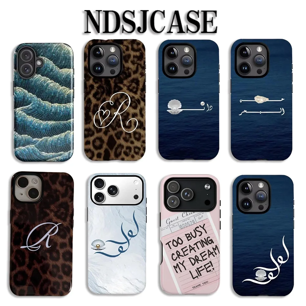 Funda de Teléfono de Lujo Clmj High Tide Trendy Perle para iPhone 17 16 15 14 13 12 11 X XS XR Air Pro Max Plus, Carcasa Trasera de Doble Capa