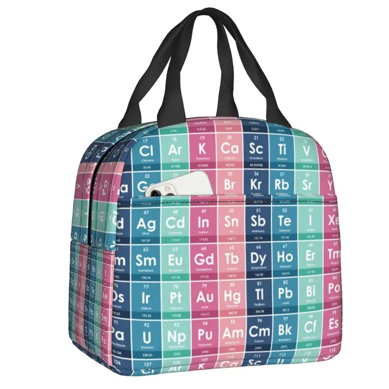 Elements Of The Periodic Table Thermal Insulated Lunch Bag Women Education Student Resuable Lunch Tote for School Food Box