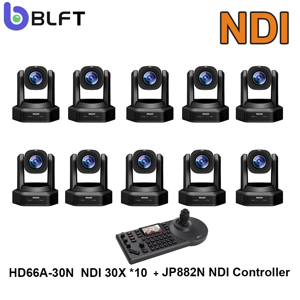 

1-10pcs NDI Streaming PTZ Camera 30X Optical Zoom 3G-SDI+HDMI+IP Video Conference Camera and 1pc NDI Ptz IP Keyboard Controller