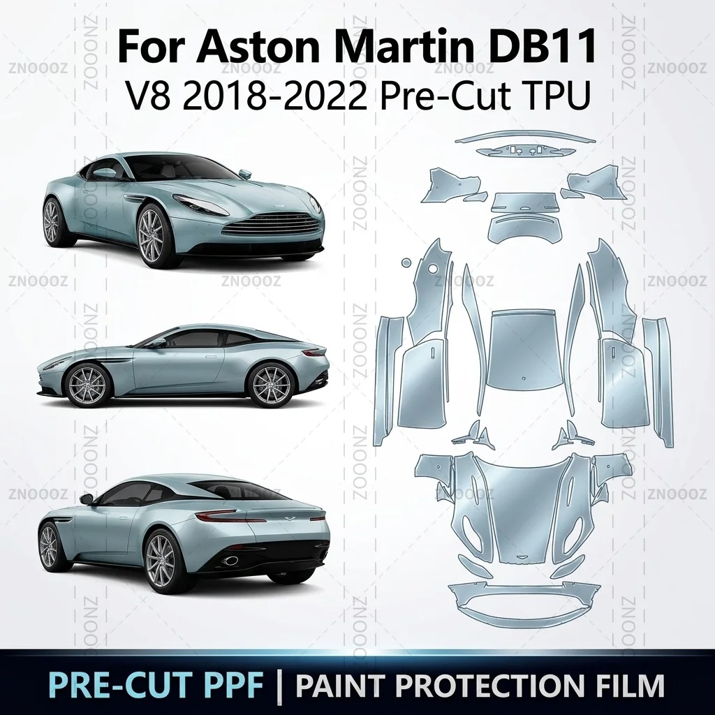 For Aston Martin DB11 V8 2018-2022 Pre-Cut TPU PPF Paint Protection Self Healing Full Vehicle Glossy Clear Matte Black