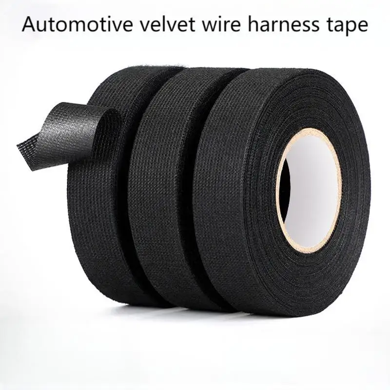 

15/25M Wire Harness Automotive Cloth Tape Adhesive High Noise Resistance Heat Proof Fabric Electrical Tape for Wrapping Wiring