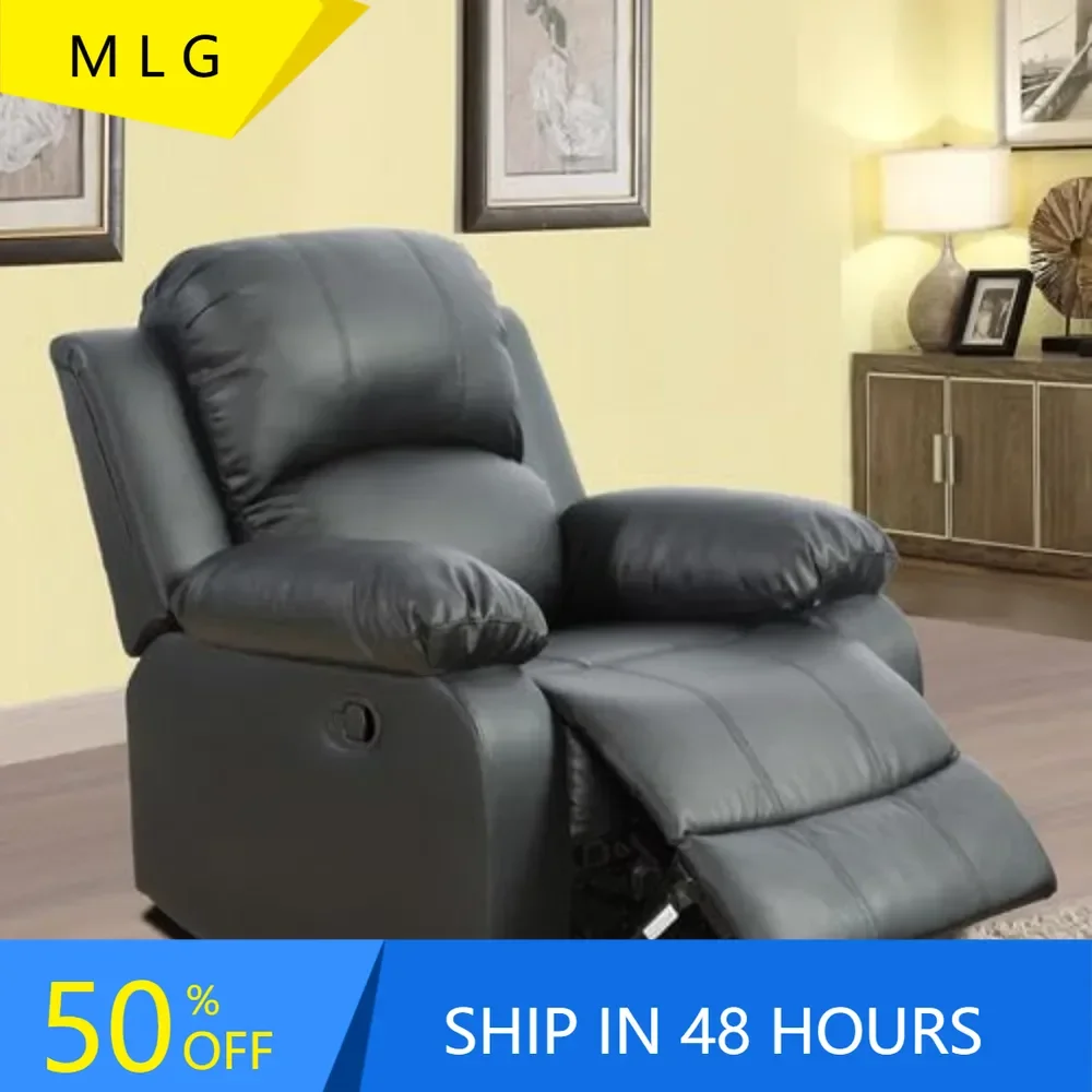 

Bonded Leather Living Room Furniture Set Reclining Sofa Set Loveseat Furniture Sets in Living Room Sofa Recliners (Chair, Black)
