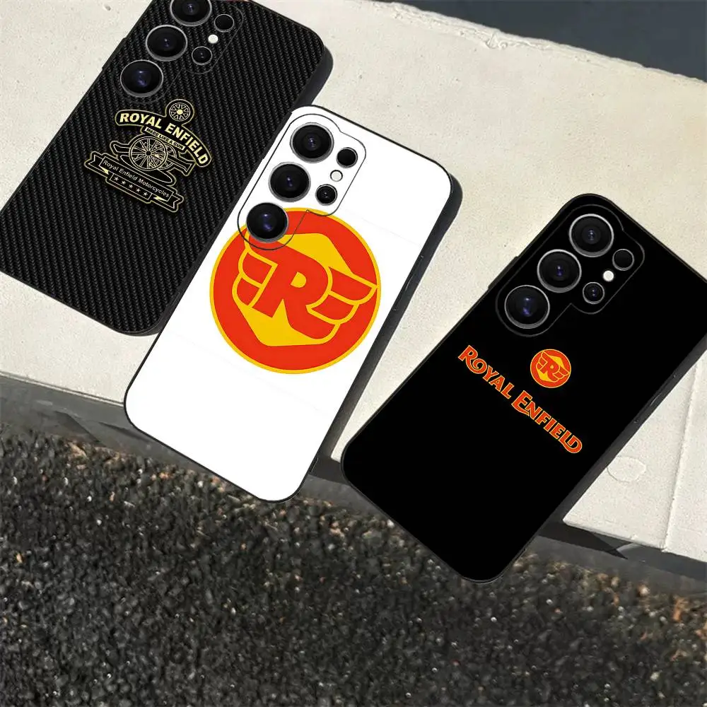 R-ROYALS E-ENFIELDS Logo Handyhülle für Samsung S 24 Fe 25 Ultra Plus 20 Lite 21 30 22 23 24 22 Ultra 5G Fundas