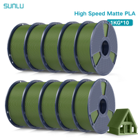 SUNLU High Speed Matte PLA Filament 10KG 1.75mm 1KG, ±0.02mm, NO Bubbles, High-Speed Printing 600mm/s, High Toughness, Easy Peel