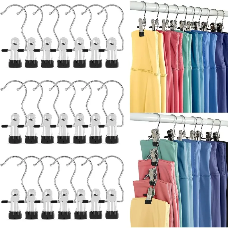 Legging Organizer for Closet, Metal Yoga Pants Hangers 480 Pack Hanging Clips w/Rubber Coated Holds Leggings