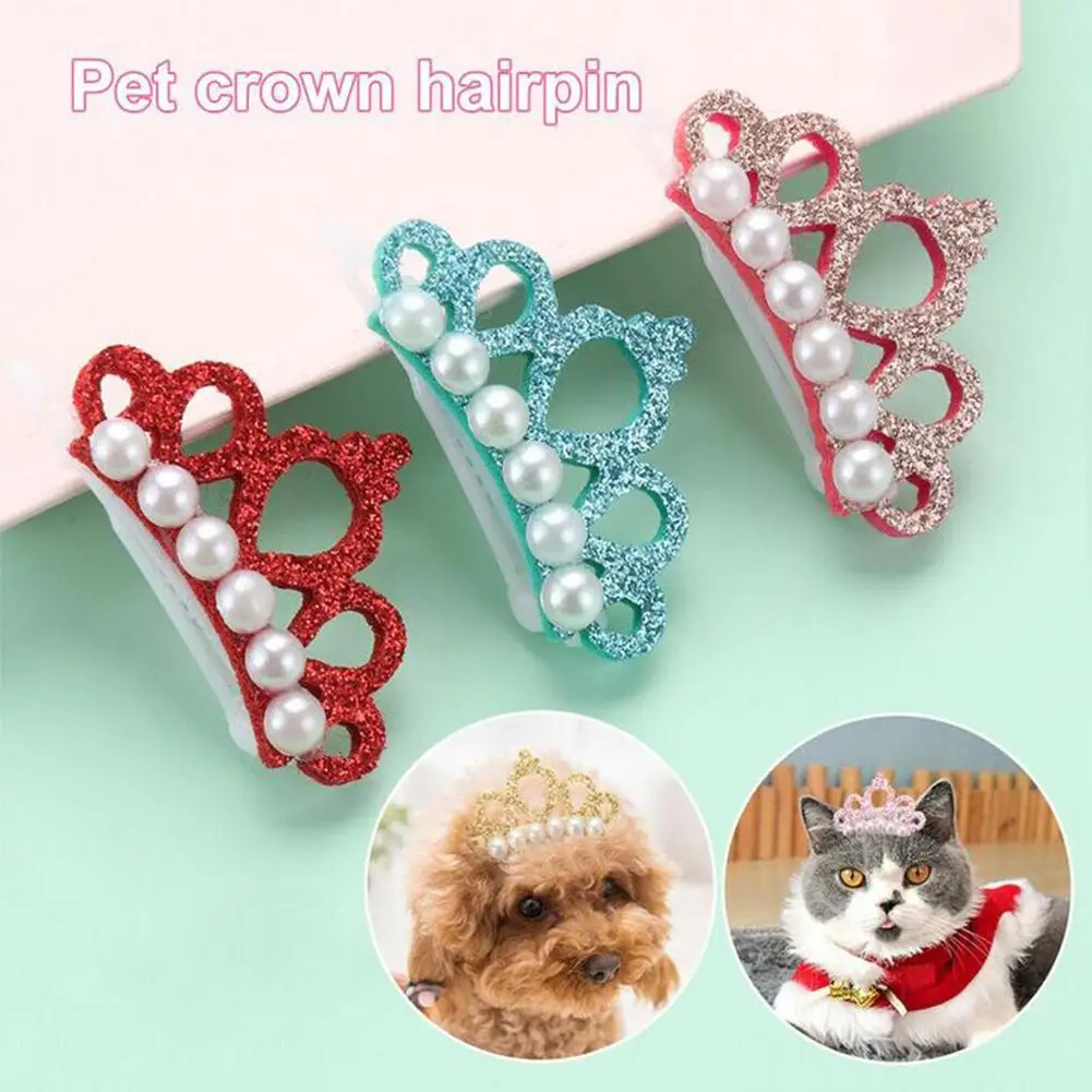 Headdress Cat Grooming Pet Headwear Puppy Accessories Bow-tie Hairpin Hair Random Clip Crown Shape Dog Bowknot Pet Flower Haipin