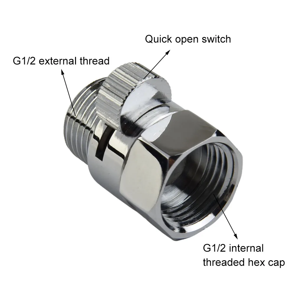 

Faucet Diverter On Off Valve Shut-off Valve Silver Water Saver Valve For Shower Head Hand Shower Polished Chrome