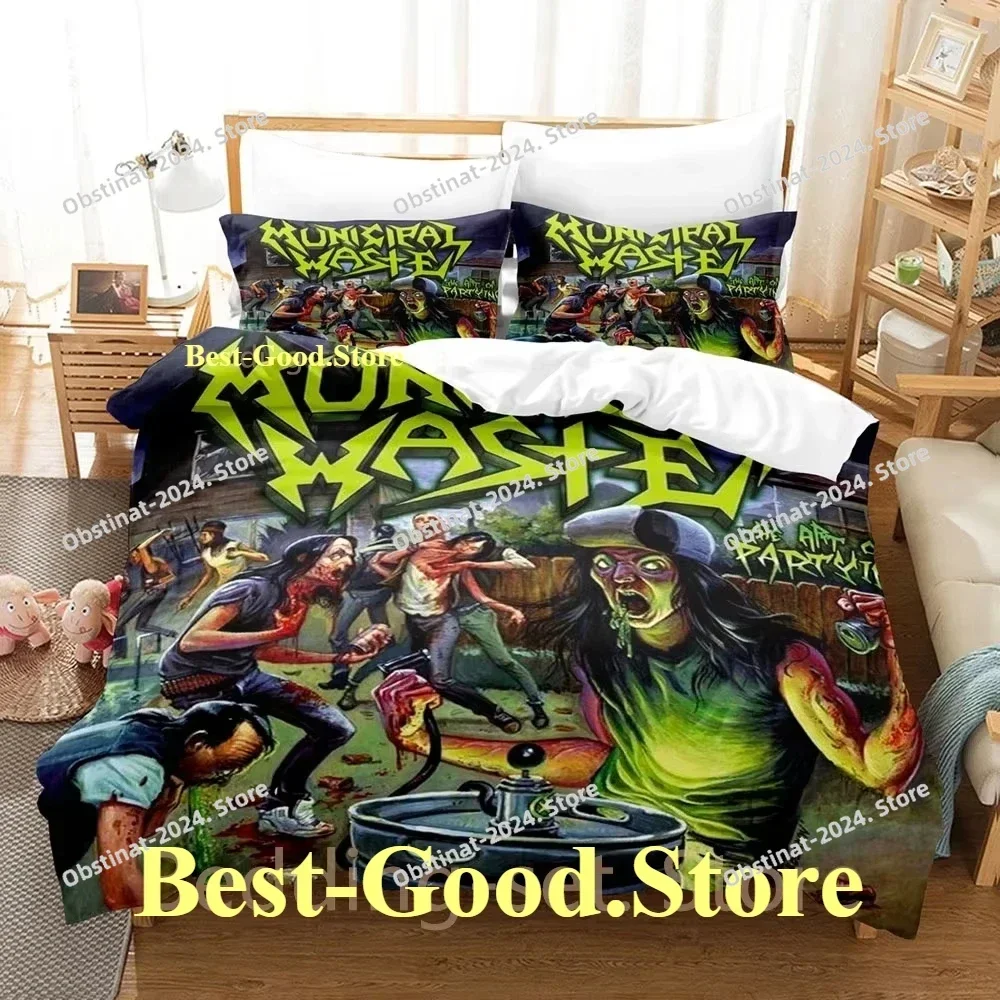 2024 Municipal Waste Bedding Set Single Twin Full Queen King Size Bed Set Adult Kid Bedroom Duvetcover Sets Anime Bed Sheet Set