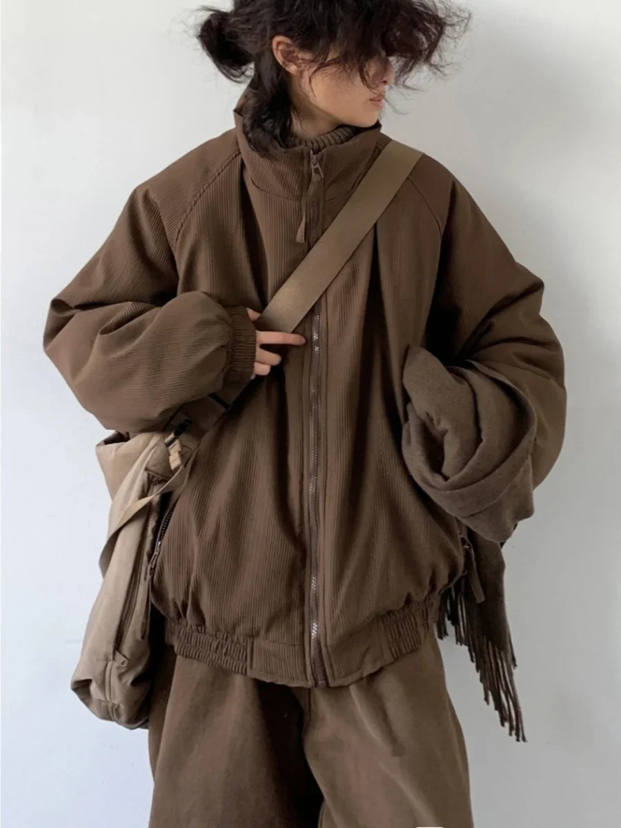 

Winter Jackets For Men Women High Quality Padding Coat Streetwear Stand Up Collar Korean Hip Hop Warm Coat For Couples Parkas