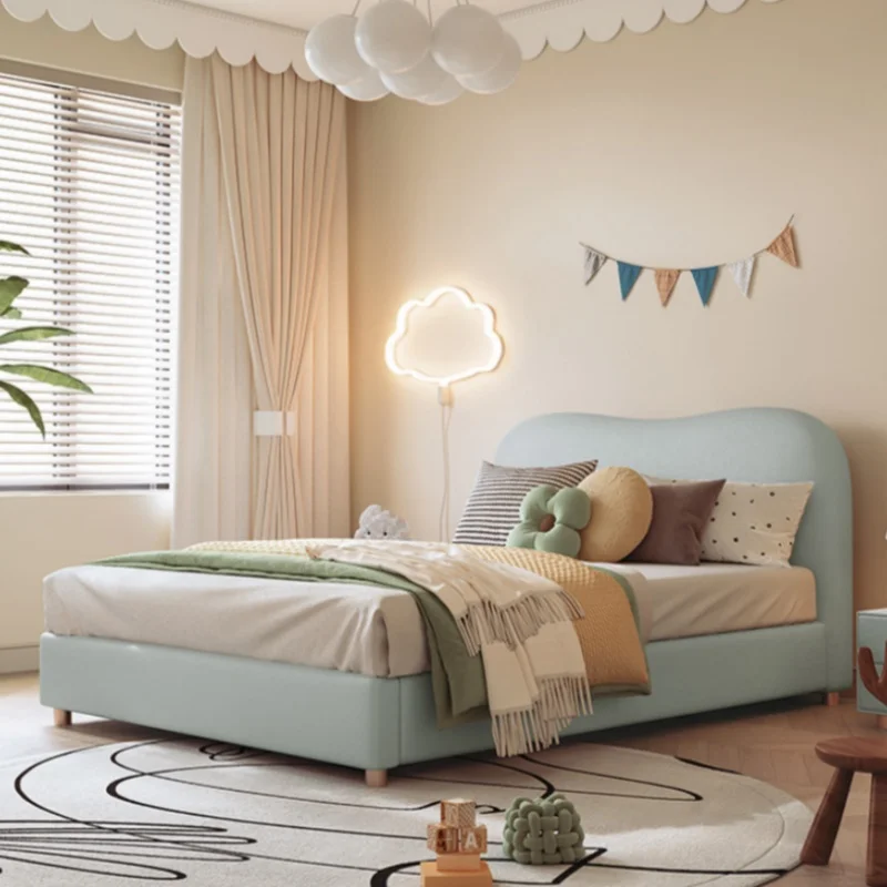 Customizable Modern Simple Single Bed for Girls and Boys Nordic Light Luxury Handmade From Solid Wood for Children's Roompromote