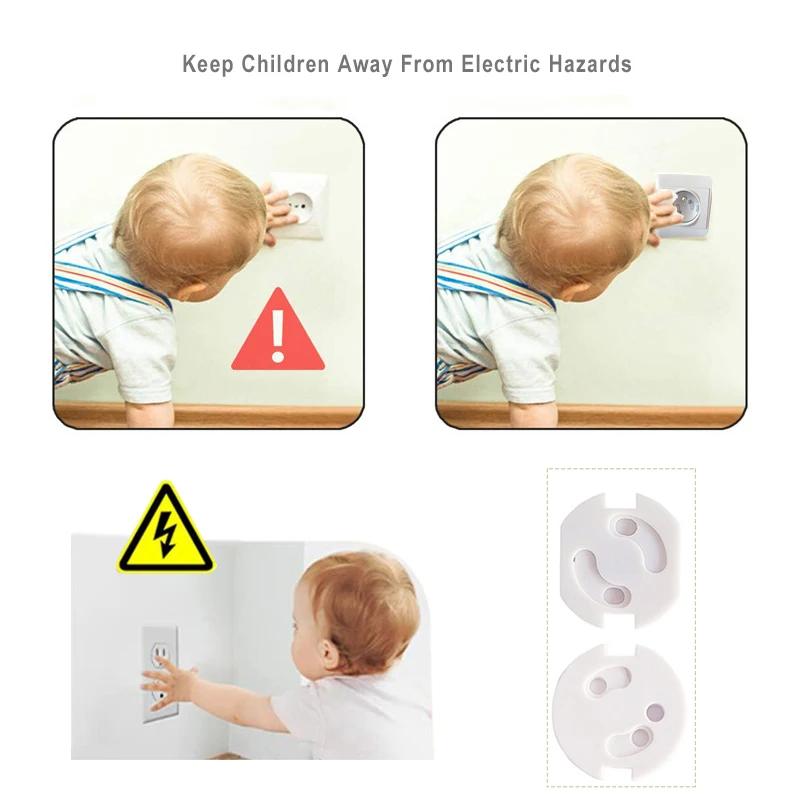 10pcs Baby Safety Electrical Security Plastic Safe Lock Cove Socket Protection Electric Shock Hole Children Care outlet cover