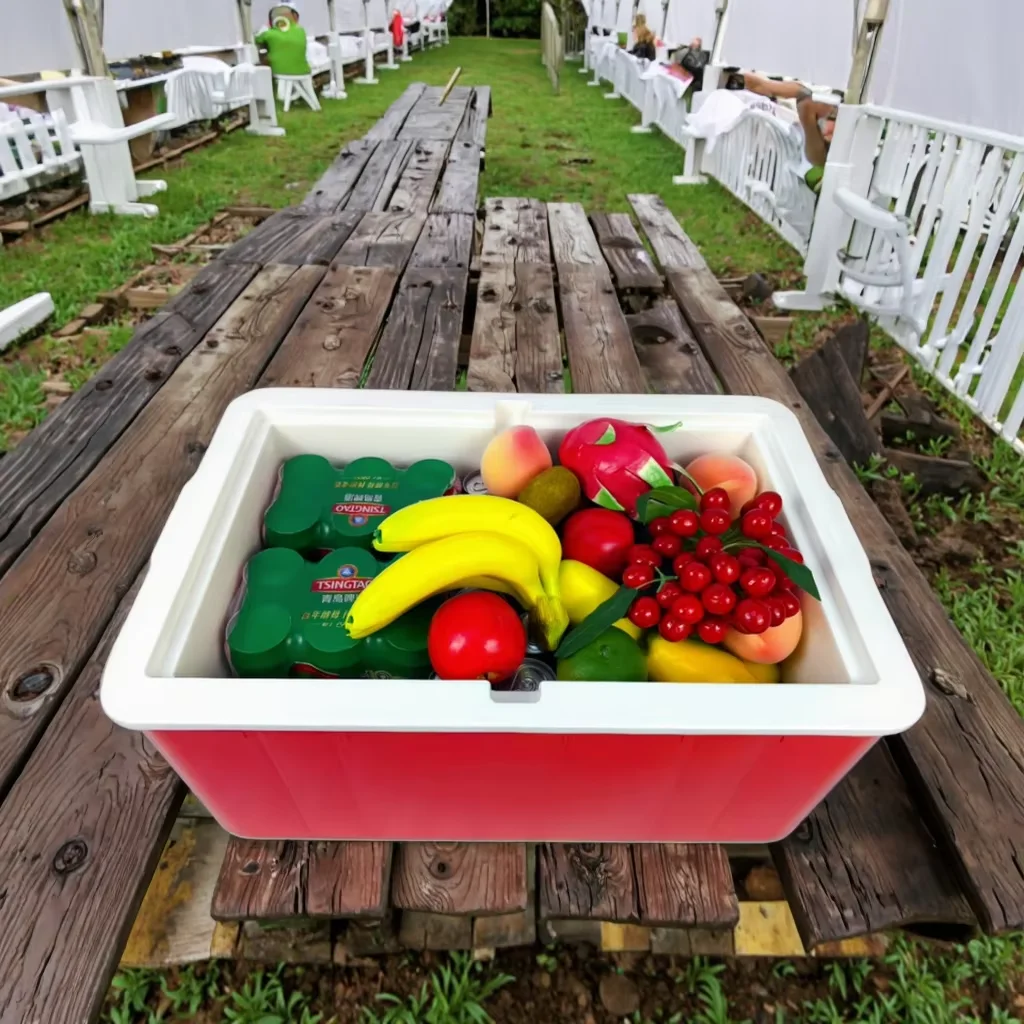 صندوق تبريد معزول لمقلاة الطعام سعة 35 لترًا، حقن PP مصبوب للتخزين البارد والنقل، صندوق معزول