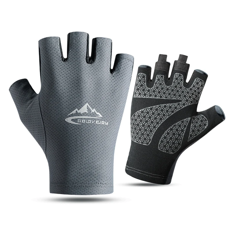 Men Breathable Half Finger Sun Protection Gloves Enhanced Dexterity UV Defense for for Cycling Driving Fishing