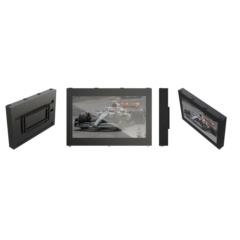 2026 Outdoor 65 Inch 4K High Brightness 2000nits Horizontal Screen Wall Mounted Waterproof TV Set Customized With RF Signal Inp