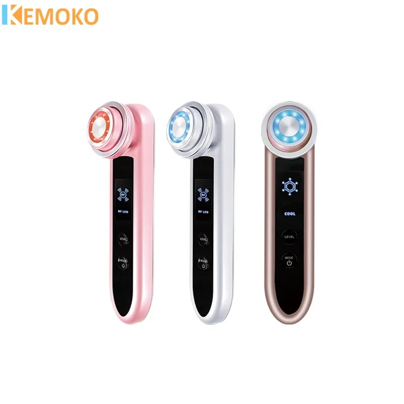 Facial Beauty Device Import Device Home Hot Compress Vibration Massage EMS Micro Current Cleaning Red and Blue Light