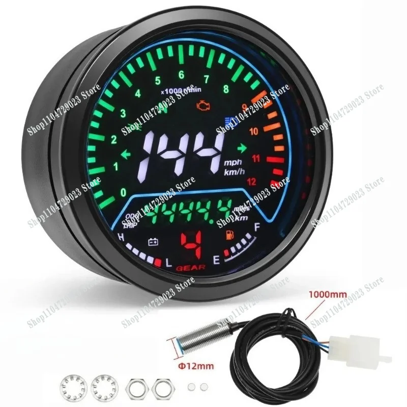 Motorcycle electric vehicle modified LED waterproof LCD meter Motorcycle odometer tachometer speedometer