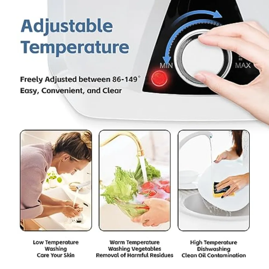 سخان مياه كهربي 1500 وات 6 لتر 1.59 جالون 110 فولت مدخل مياه علوي سخان مياه ساخن فوري صغير مع درجة حرارة قابلة للتعديل 3065 86