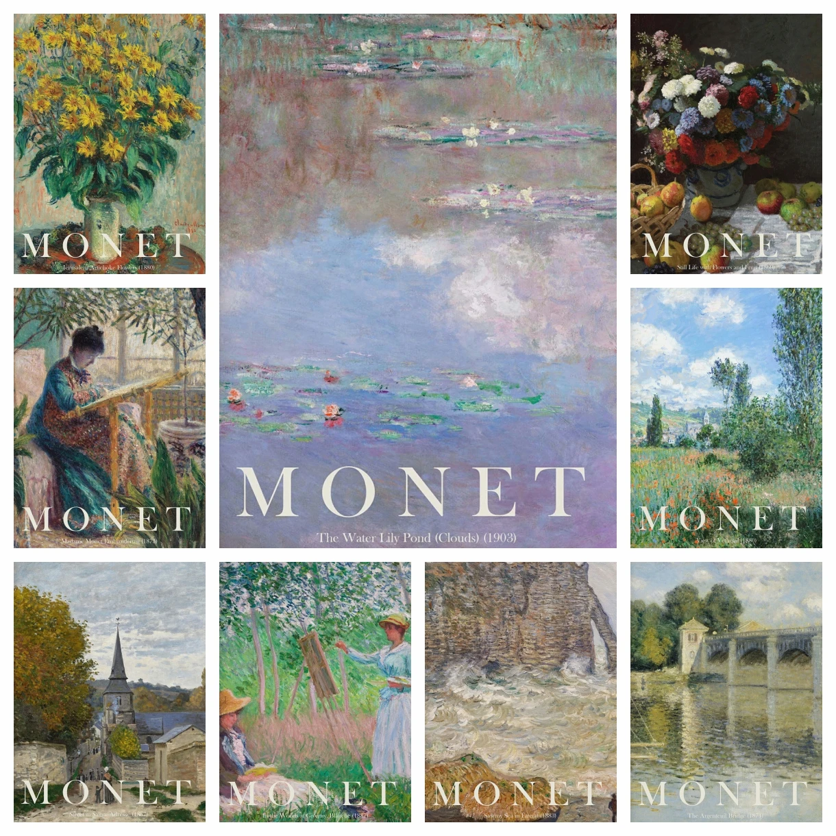 DIY-Diamantgemälde-Kunst-Set, Claude Monet, berühmter Künstler, klassische Meisterwerk-Sammlung, Mosaik, Heimdekoration, einzigartige Strass-Geschenke