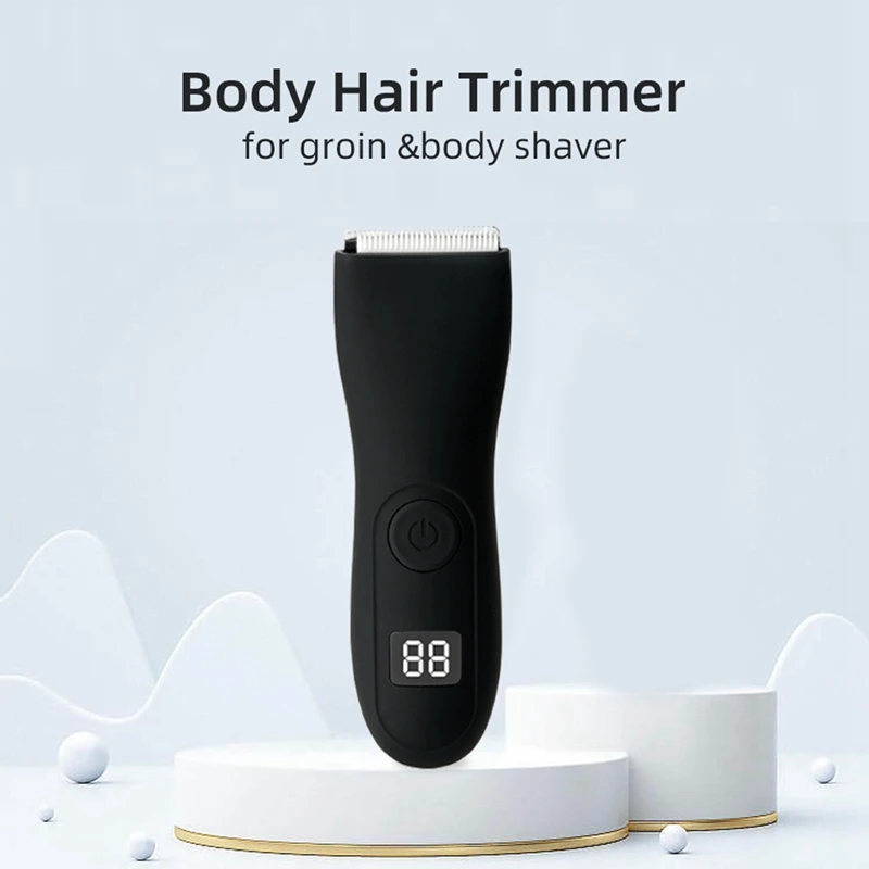 

1Set Electric Groin Hair Trimmer Body Groomer Shaver Beard Trimmer Black For Men Waterproof Wet/Dry Clippers Male Face Beard