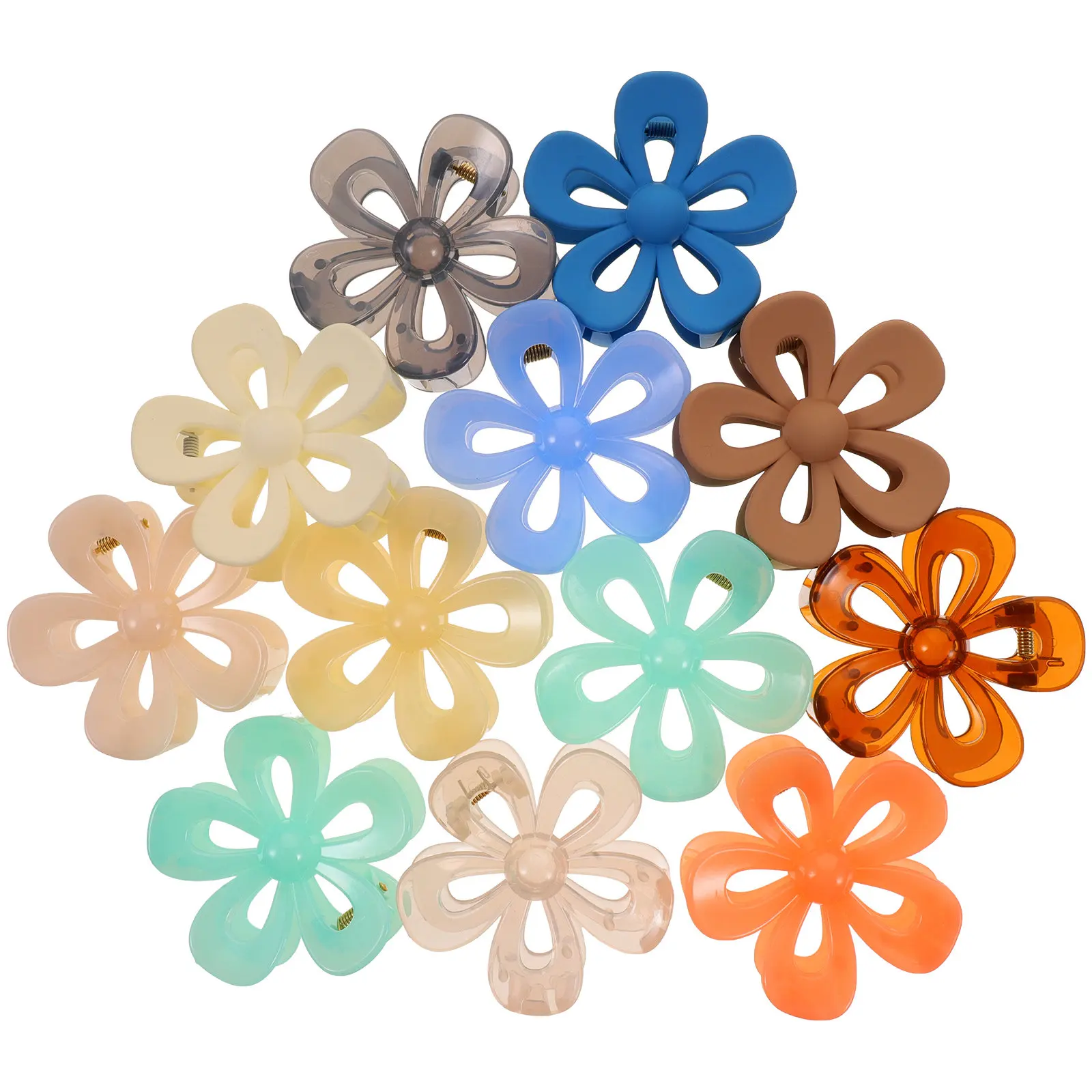 

12Pcs Matte Surface Flower Hair Claw Clips Back Hair Clip Holder for Women Girls Comfort Lightweight Smooth Wear Bath Makeup