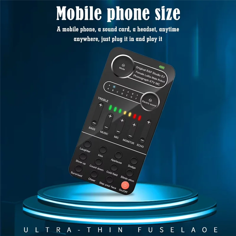 A99E-Live Singing Equipment Voice Converter With9 Sound Effects Live Broadcast Sound Card