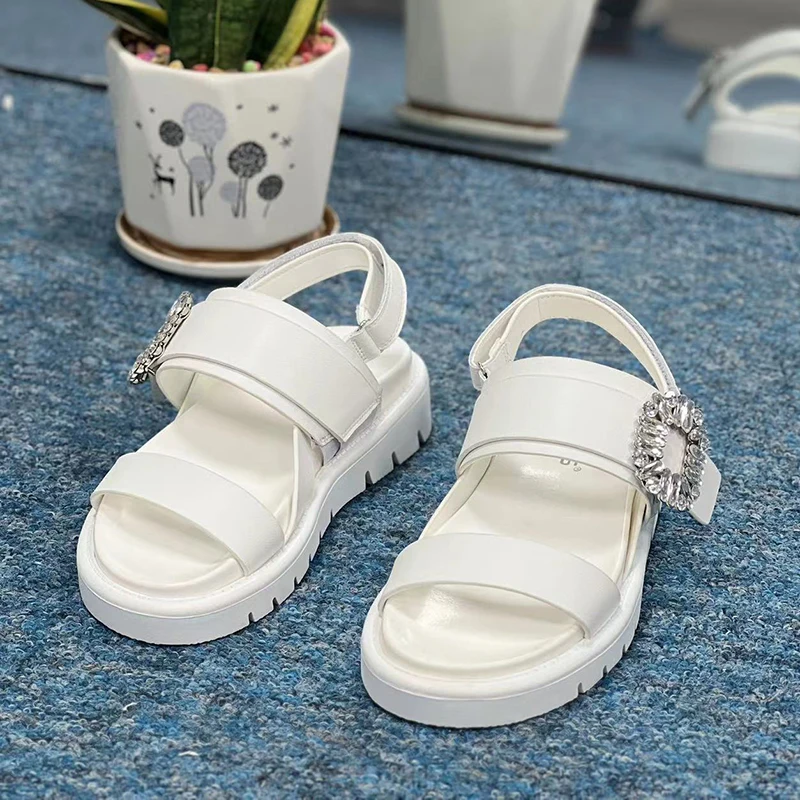 Mode Diamant Gesp Ontwerp Dames Sandalen Zomer Dikke Bodem Casual Schoenen Vrouwen Outdoor Strandsandalen