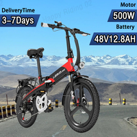 LANKELEISI G660 E Bike 500W Motor 48V12.8AH Removable Battery Folding Electric Bicycle 20-Inch Tire Commuting Electric Bike