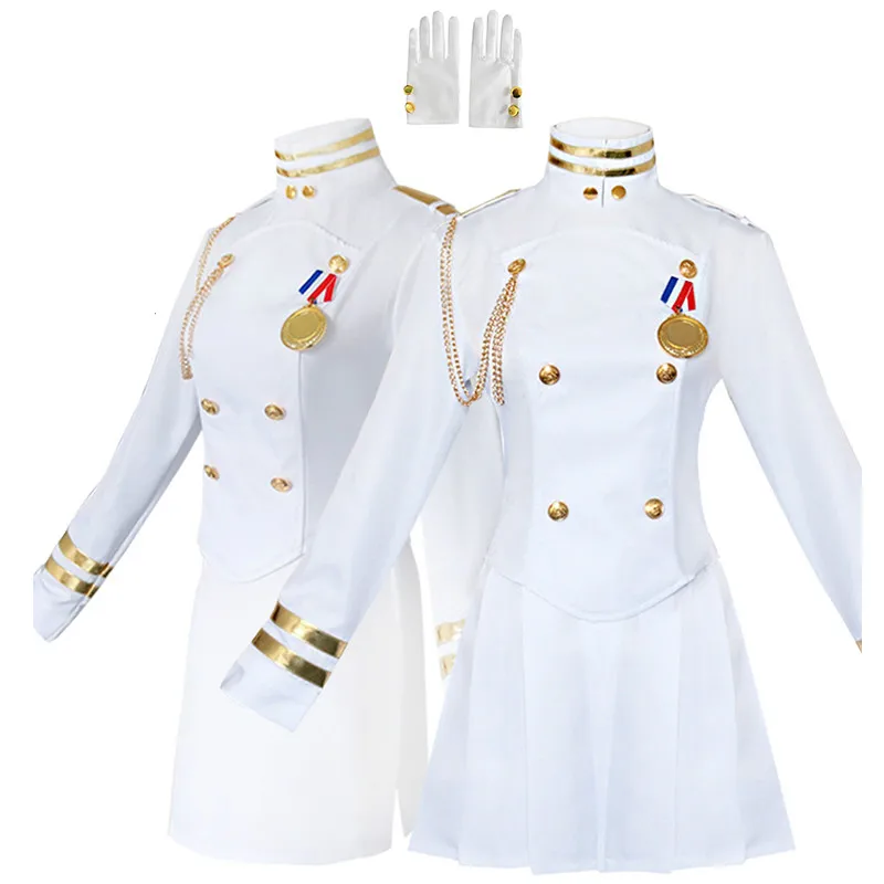 Disfraz de uniforme de barco blanco para mujer, traje de juego Azur Lane, vestido de Takao, abrigo + falda + guantes + calcetines + tocado