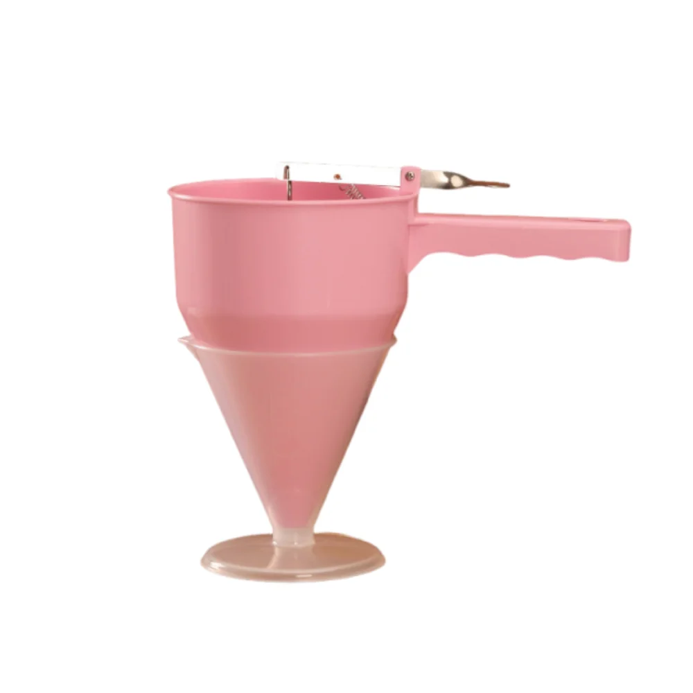 

Adjustable Batter Dispenser with Stand Handle Hand-held Kitchen Funnel Large Capacity Plastic Small Food Ball Baking Tools