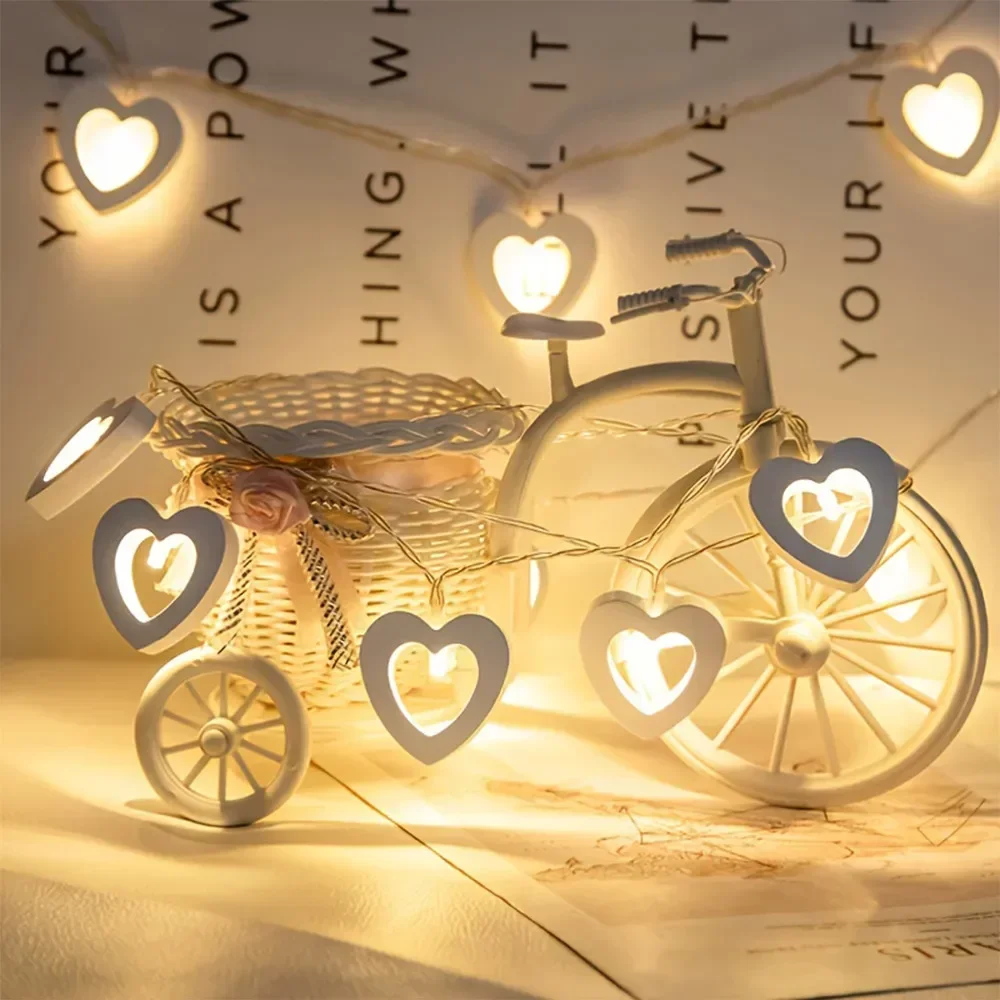 ‌Heart LED String Lights x10 - Waterproof for Outdoor Wedding/Christmas Tree/Party Decorations