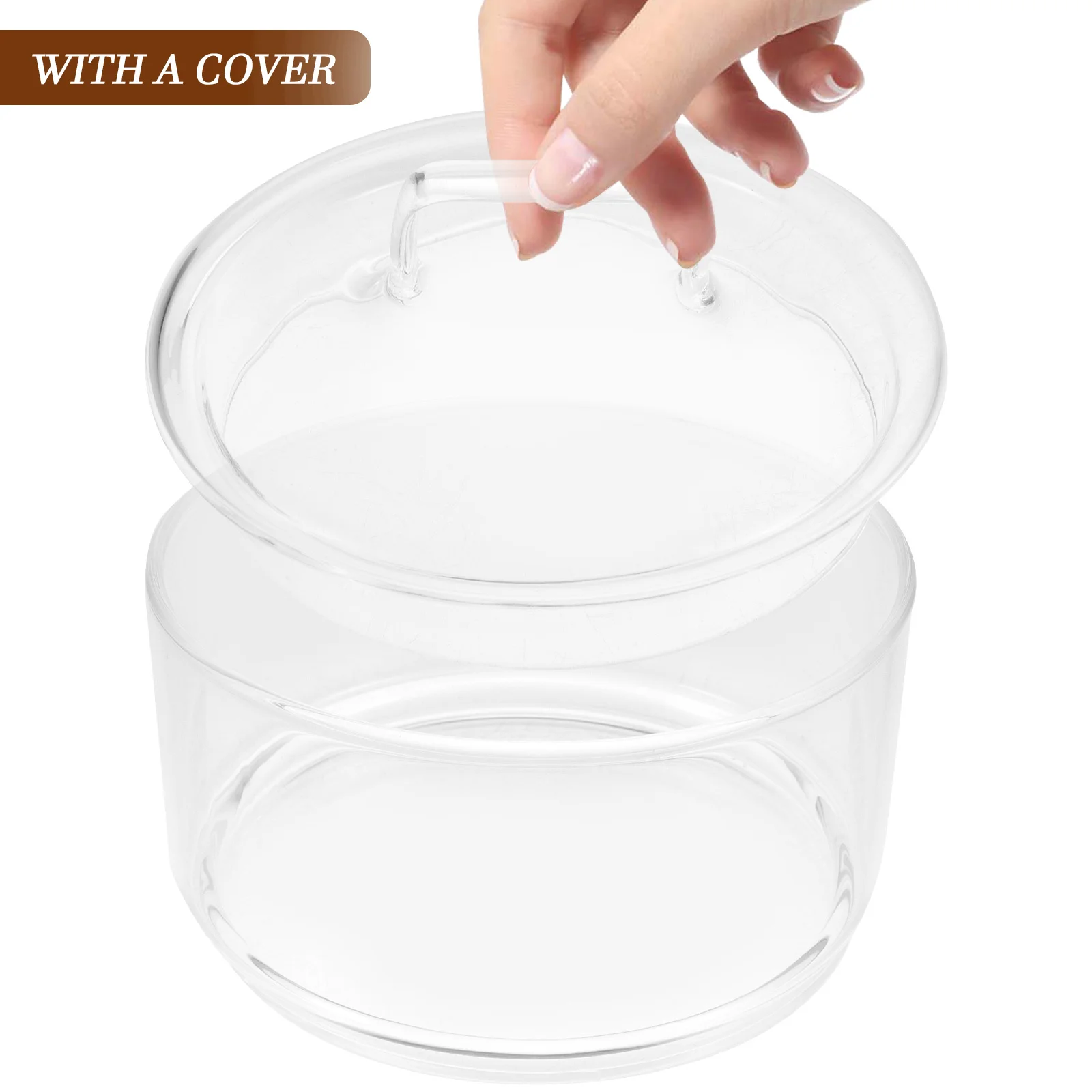 

Clear Glass Salad Bowl Multi-Use Fruit Dessert Container Exquisite Home Kitchenware Decorative Serving Bowl for Entertaining