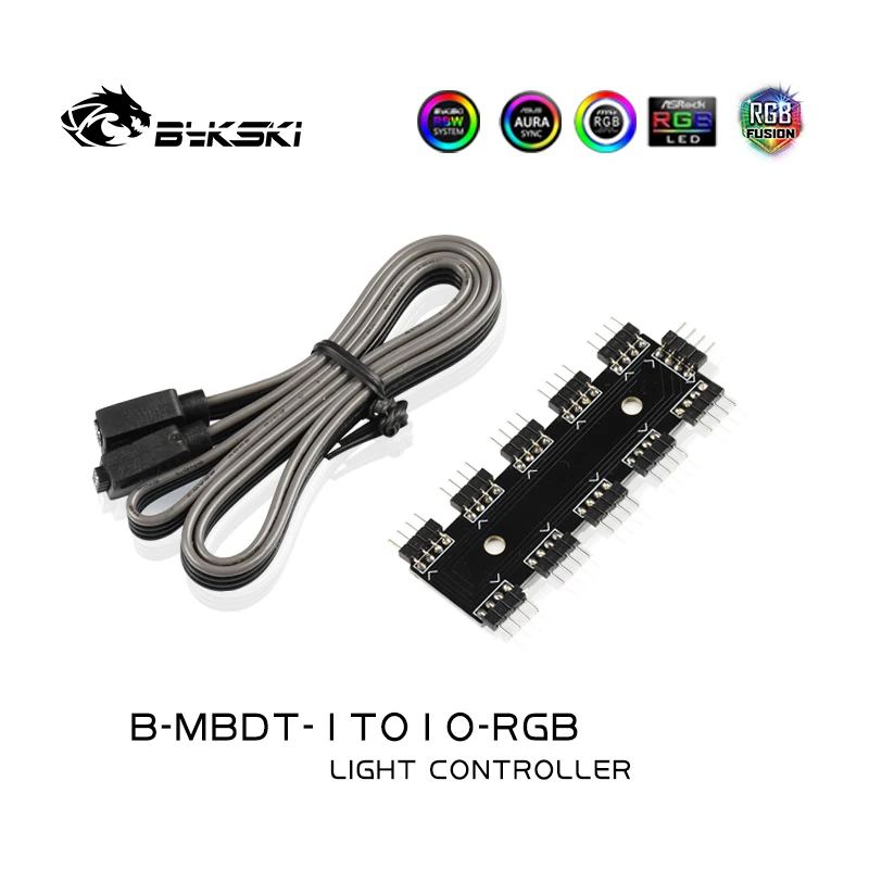 

Bykski B-MBDT-1TO10, For MSI ASUS Motherboard Aura Hubs, ARGB 3Pin / RGB 4Pin Motherborad Aura Interface 1 To 10 Hub