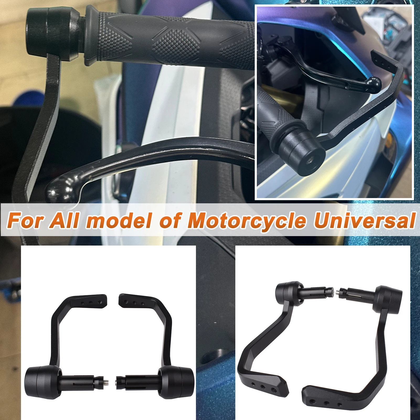 

Универсальный комплект защиты рук для мотоцикла с защитой рычагов тормоза и сцепления - совместим с Yamaha MT09, MT07, MT03, MT25, R7, R3, аксессуары