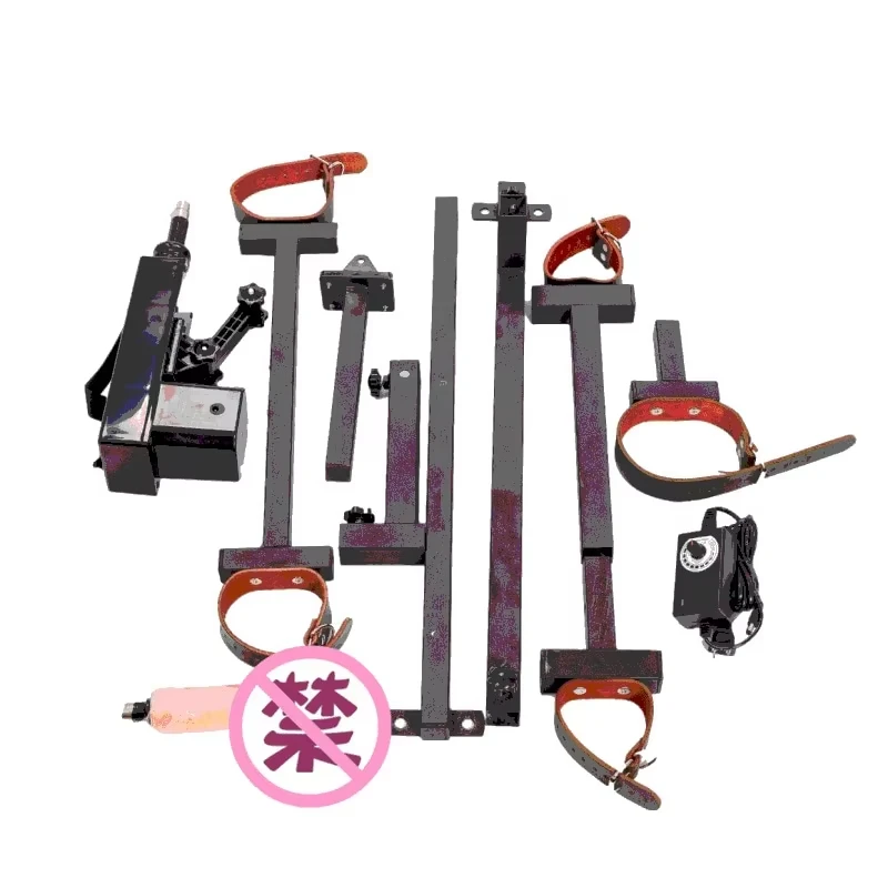 ชุดเฟรมบีดีเอสเอ็มสำหรับพันธนาการ พร้อมเครื่องสั่นแบบเซ็กซ์แมชชีน ชุดอุปกรณ์รัดปรับได้ กุญแจมือ กุญแจข้อเท้า สำหรับผู้ใหญ่ คู่รัก เล่นบทบาทสมมติ