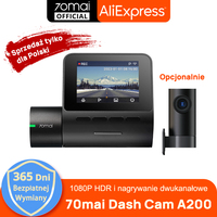 70mai Dash Cam A200 1080P HDR Image Support 24H Parking Monitor Support Dual-channel Record 70mai Car DVR A200 WIFI APP 130°FOV