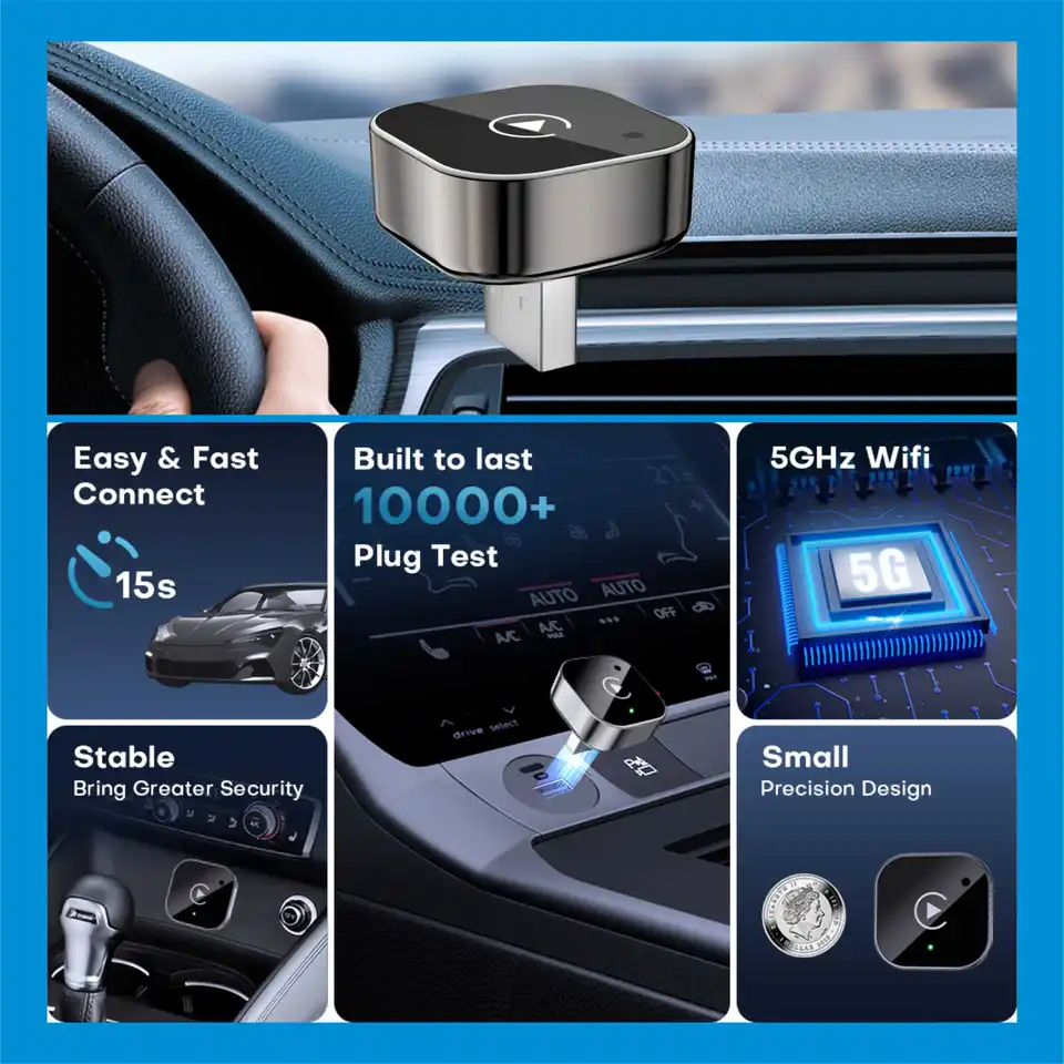 Pionray 2in1 Wireless CarPlay Dongle Wireless Android Auto Adapter