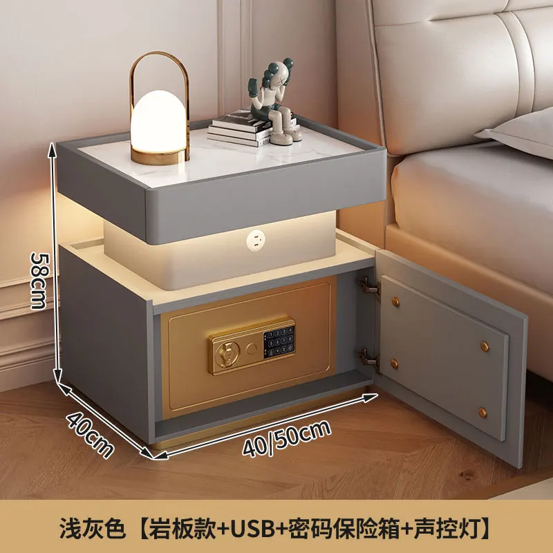 Intelligent Smart Wireless Charging Bedside Table Safe with Creative Floating Light Multifunctional Cabinet & Home Hidden Safe