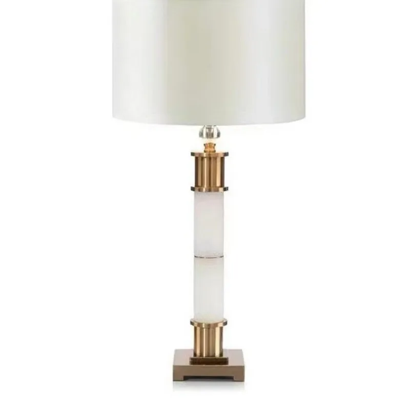 

American European luxury jade living room bedroom study desk lamp