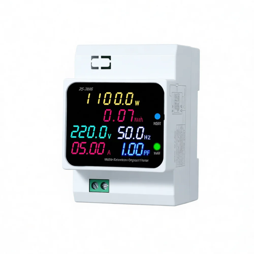 Digital Multi Parameter Smart Electricity Meter ZS2066 Three Phase Rail Mount Monitor For Voltage Current Frequency Power Factor