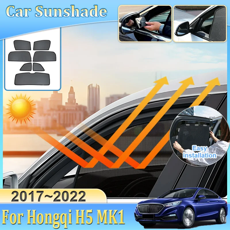 

Car Sunshade For Hongqi H5 MK1 2017-2022 2020 Visor Mesh UV Protection Heat Insulation Windshield Frame Curtain Car Accessories