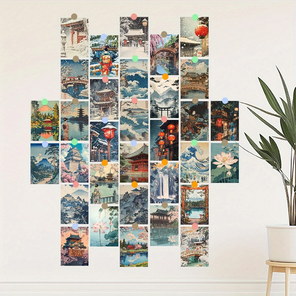 32-postais-de-arquitetura-paisagistica-japonesa-pinturas-em-estilo-ukiyo-e-adesivos-decorativos-podem-ser-colecionados-ou-enviados-por-correio
