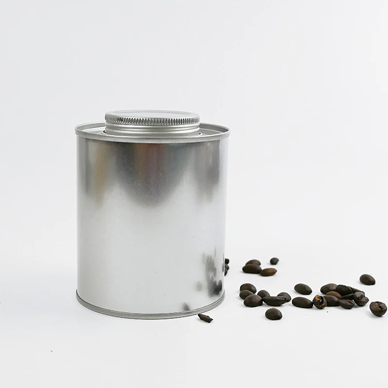 1PCS Round Tinplate Coffee Bean Storage Can Small Collectables Metal Cans Sealed Jar Tea Pot Container Home Packaging Box