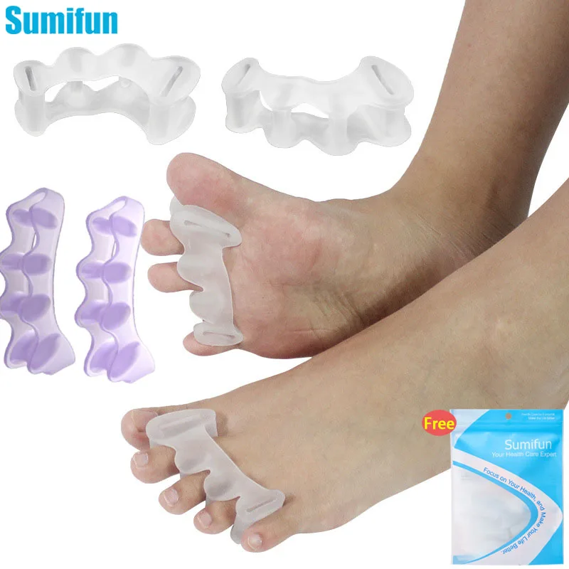 

Sumifun 2Pcs=1Pair New Protective Toes Separator Suitable Bunion Corrector Material Soft Gel Straightener Spacers Care Tool