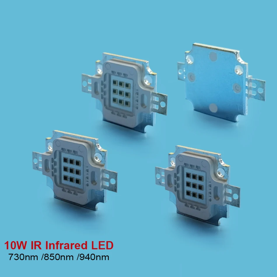 

High Power IR 10W LED Chip Infrared COB Integrated 730nm 850nm 940nm Infrared Radiation Bulbs Detect Sensor Laser Flashlight