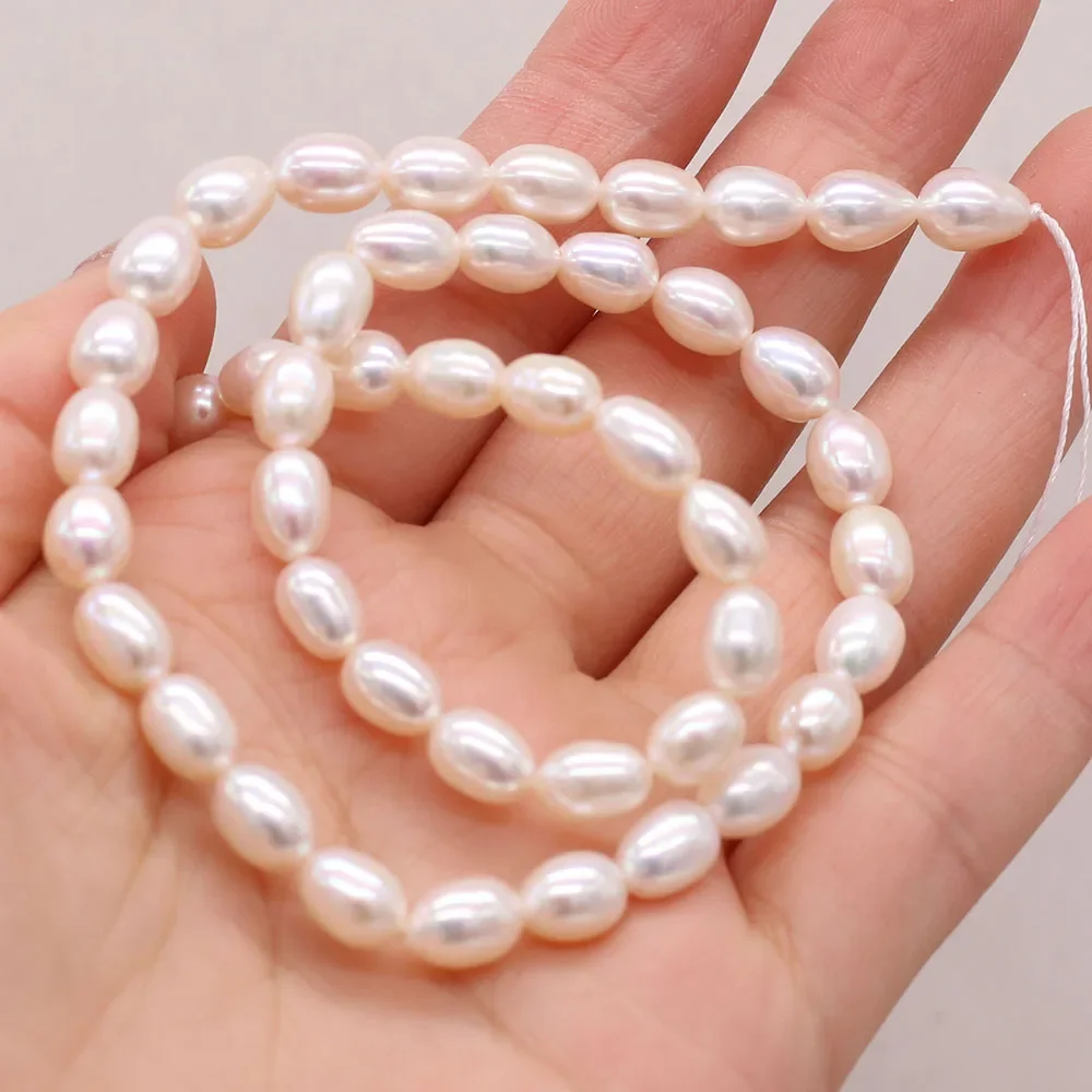 Natural Zhuji Freshwater Culture Pearl Beads Loose White Rice Pearl Bead for Women Choker Jewelry Making Diy Accessoires